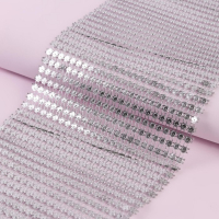 Лента с имитацией страз, 12 см, 9 ± 1 м, цвет серебряный Лента с имитацией страз, 12 см, 9 ± 1 м, цвет серебряный