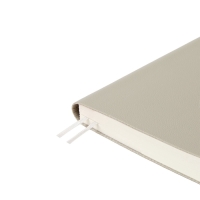 Ежедневник недатированный А5, 128 листов GRAND, интегральная обложка из искусственной кожи, ляссе, кремовый блок 70 г/м2, серый