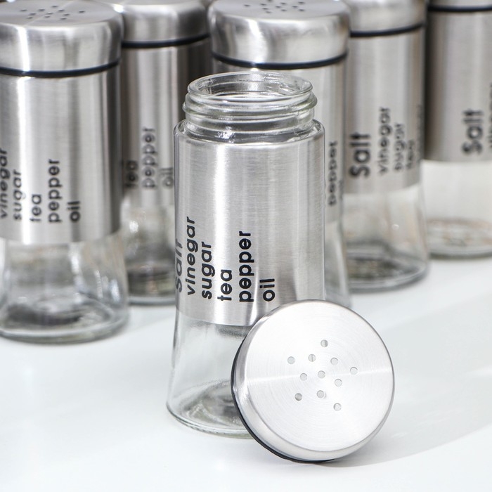 Набор ёмкостей для специй из стекла &laquo;Стиль&raquo;, 170 мл, 5,5&times;11 см, 12 шт