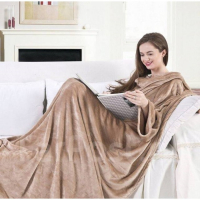 Плед с рукавами, цвет бежевый, 150х200 см, рукав &mdash; 27х52 см, аэрософт