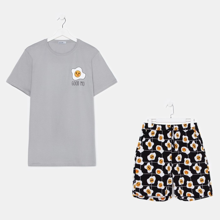 Пижама мужская KAFTAN Пижама мужская KAFTAN "Good mo" размер 56, серый/черный