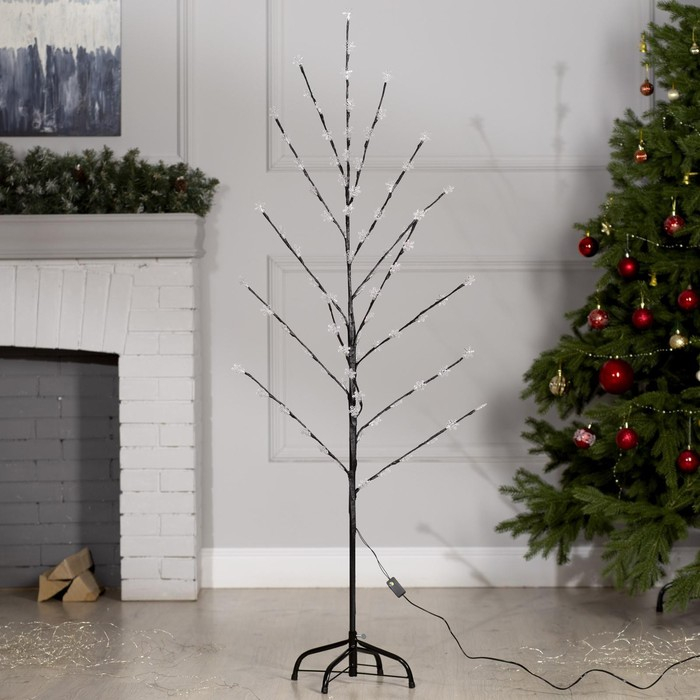 Светодиодный куст &laquo;Снежинки&raquo; 1.5 м, 84 LED, мигание, 220 В, свечение мульти (RG/RB)