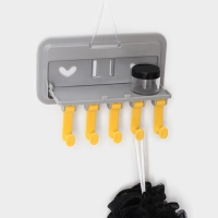 Держатель для ванных и кухонных принадлежностей, 17×7×11 см, цвет серый Держатель для ванных и кухонных принадлежностей, 17×7×11 см, цвет серый