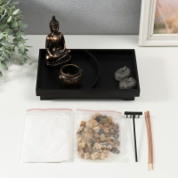 Сад камней Дзен "Будда" песок+камни+аромапалочки 4х22,5х14,8 см Сад камней Дзен "Будда" песок+камни+аромапалочки 4х22,5х14,8 см
