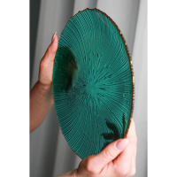 Тарелка стеклянная &laquo;Фейерверк&raquo;, d=20,5 см, цвет изумрудный