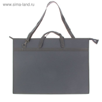 Папка для чертежей и рисунков А2, 650 х 480 х 50 мм, с ручками, пластиковая, молния сверху, плечевой ремень, серая