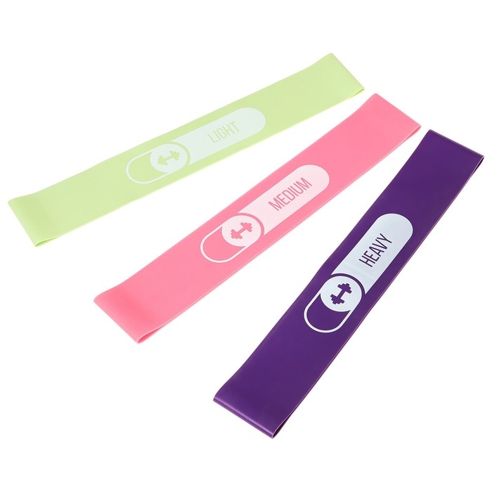 Набор для фитнеса ONLYTOP «На тренировке»: 3 фитнес-резинки, бутылка для воды, массажный мяч Набор для фитнеса ONLYTOP «На тренировке»: 3 фитнес-резинки, бутылка для воды, массажный мяч