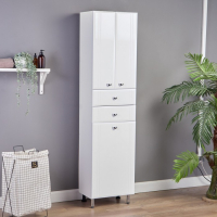 Пенал на ножках для ванной комнаты «Тура» с корзиной, 30х45х181 см Пенал на ножках для ванной комнаты «Тура» с корзиной, 30х45х181 см