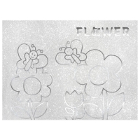 Бумага цветная самоклеящаяся, раскраска, А4, 6 листов, 1 цвет, с блёстками, односторонняя, в пакете, 80 г/м&sup2;, Маша и Медведь