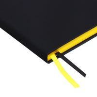 Ежедневник недатированный, A5, 136 листов, кожзам, deVENTE. Ultra, твердая обложка, тиснение фольгой, перфорация, ляссе, блок 70%, черный/желтый Ежедневник недатированный, A5, 136 листов, кожзам, deVENTE. Ultra, твердая обложка, тиснение фольгой, перфорация, ляссе, блок 70%, черный/желтый