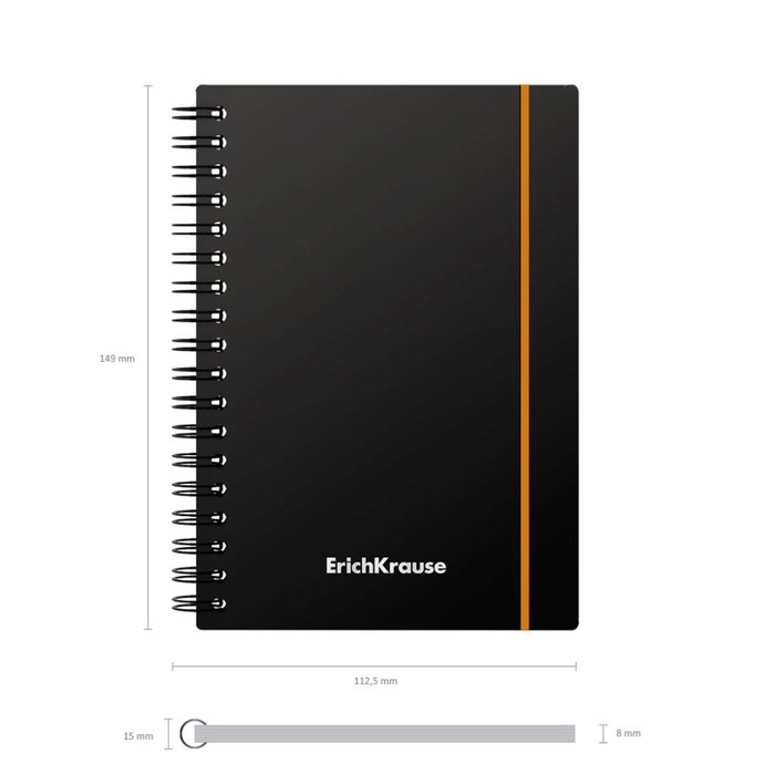 Тетрадь А6 на спирали, 80 листов в клетку, ErichKrause Accent, пластиковая обложка, на резинке, блок офсет 100% белизна, МИКС Тетрадь А6 на спирали, 80 листов в клетку, ErichKrause Accent, пластиковая обложка, на резинке, блок офсет 100% белизна, МИКС