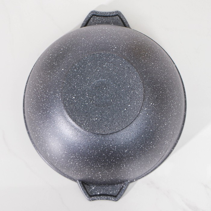 Казан &laquo;Гранит&raquo;, 4 л, стеклянная крышка, литые ручки, антипригарное покрытие, цвет серый