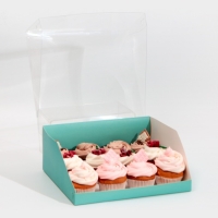 Коробка кондитерская с PVC-крышкой, упаковка, &laquo;Тиффани&raquo;, 25 х 22,5 х 10 см