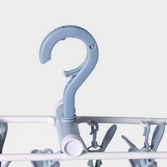 Сушилка для белья подвесная складная, 12 прищепок, 37×11×18 см, цвет серый Сушилка для белья подвесная складная, 12 прищепок, 37×11×18 см, цвет серый