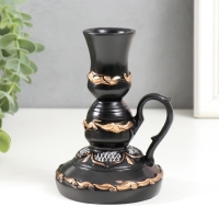 Подсвечник полистоун "Лампа с цветущим узором" d-3 см, чёрный 10х9х13,5 см Подсвечник полистоун "Лампа с цветущим узором" d-3 см, чёрный 10х9х13,5 см