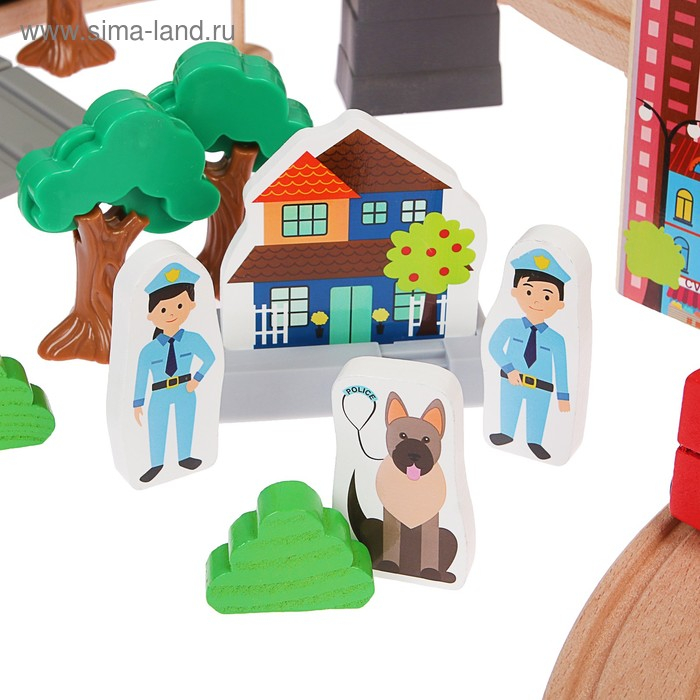 Железная дорога Железная дорога "Путешествие на море", поезд на батарейках, 92 элемента