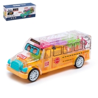 Автобус «Шестерёнки», свет и звук, работает от батареек, цвет жёлтый Автобус «Шестерёнки», свет и звук, работает от батареек, цвет жёлтый