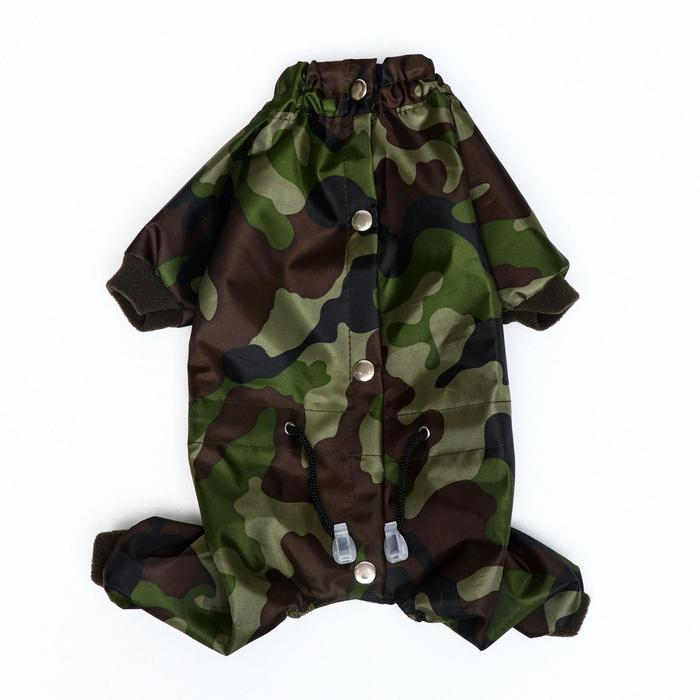 Комбинезон для животных, без подклада, M (ДС 24-26, ОШ 28, ОГ 34-36 см), камуфляж