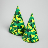 Набор бумажной посуды одноразовый С днём рождения. Военный&raquo;, 6 тарелок, 6 стаканов, 6 колпаков, 1 гирлянда