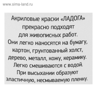 Краска акриловая художественная в банке 220 мл, ЗХК "Ладога", белила цинковые, 2223100