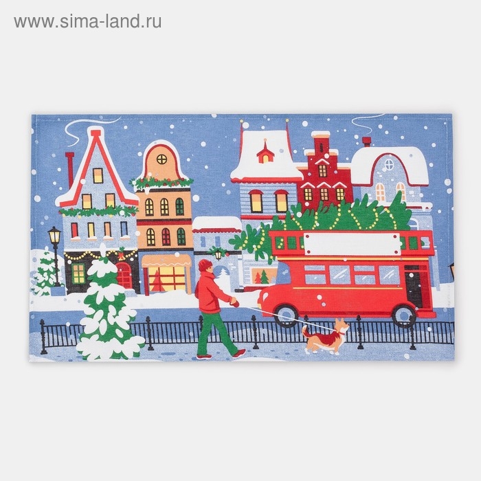 Новый год. Полотенце кухонное &laquo;Праздник в городе&raquo; 35х60см
