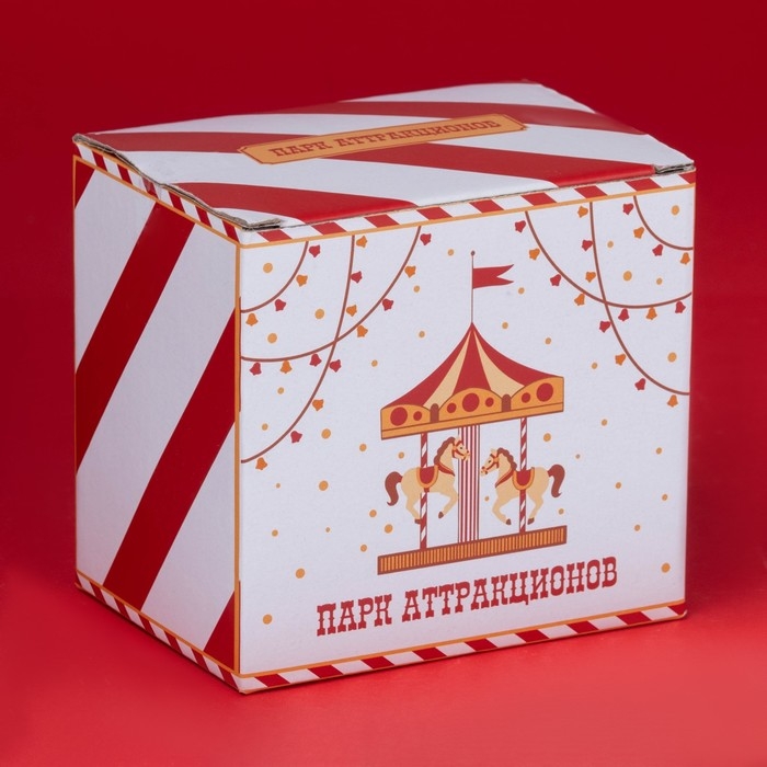 Новогодняя кружка для чая Доляна &laquo;Парк аттракционов&raquo;, 330 мл, фарфор, цвет белый