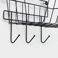 Корзина с 3-мя крючками, 37&times;20&times;19,5 см, цвет черный