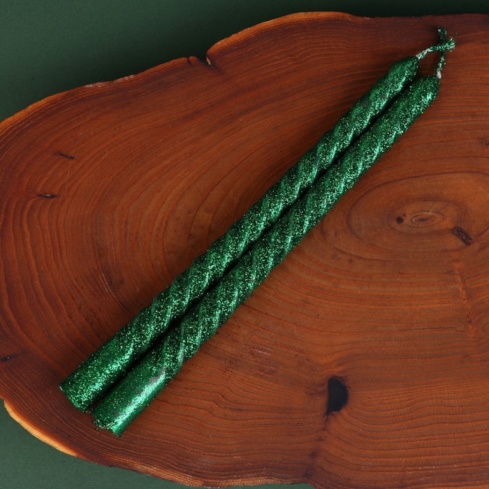 Новогодние витые свечи с декором &laquo;С Новым годом!&raquo;, на Новый Год, набор