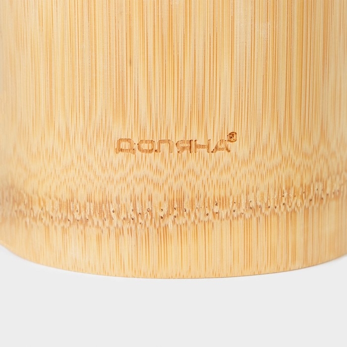 Набор кухонных принадлежностей Доляна &laquo;Бамбуковый лес&raquo;, 3 предмета на подставке: 1 лопатка, 2 ложки