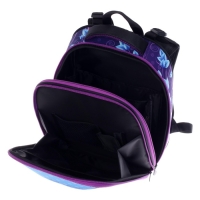 Рюкзак каркасный школьный 38 х 30 х 16 см, эргономичная спинка, Stavia "Тильда", голубой/сиреневый/серый