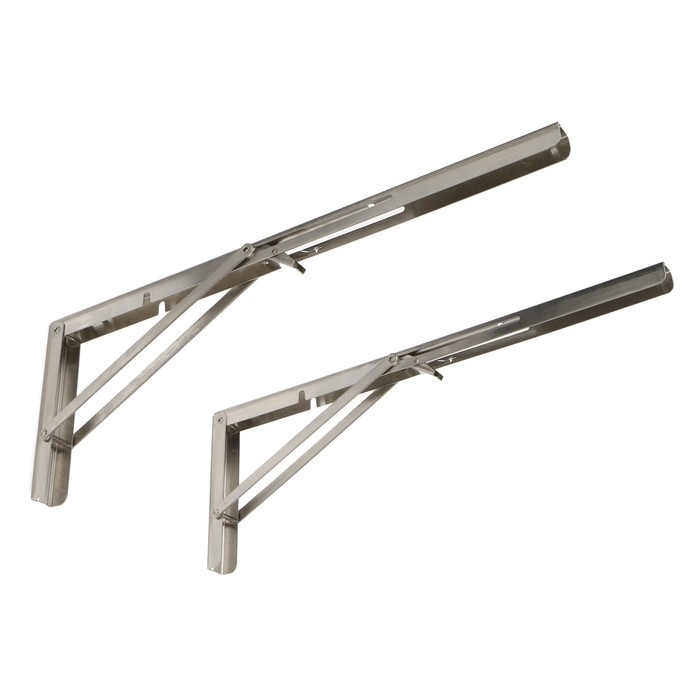 Кронштейн складной для столов и полок ТУНДРА, 2 шт., длина 500 мм, нержавеющая сталь Кронштейн складной для столов и полок ТУНДРА, 2 шт., длина 500 мм, нержавеющая сталь