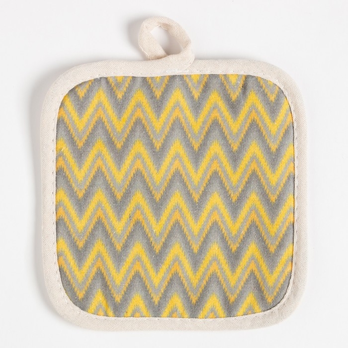 Кухонный набор (2 предмета) Доляна &laquo;Зигзаги&raquo;, прихватка 17х17 см, варежка 26х16 см, 100% п/э
