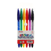 Набор шариковых ручек 6 цветов, однотонный цвет корпуса, в блистере Набор шариковых ручек 6 цветов, однотонный цвет корпуса, в блистере