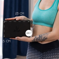 Блок для йоги Sangh, 23х15х8 см, цвет чёрный Блок для йоги Sangh, 23х15х8 см, цвет чёрный