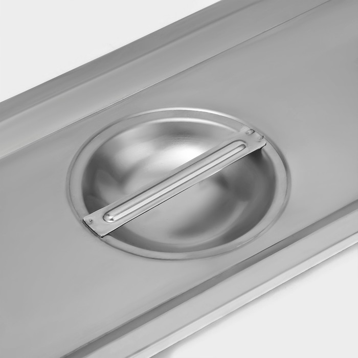 Крышка из нержавеющей стали к гастроемкости 2/4, 53&times;16,2 см, толщина 0,8 мм