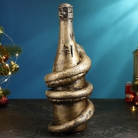 Копилка "Змея с шампанским" черное золото, 35х16х16см Копилка "Змея с шампанским" черное золото, 35х16х16см