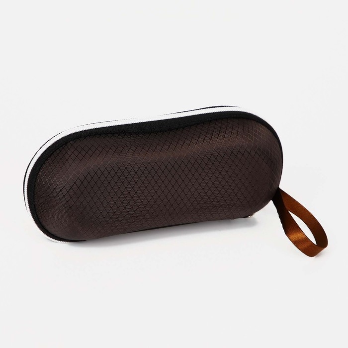 Футляр для очков на молнии, длина 17 см, цвет коричневый
