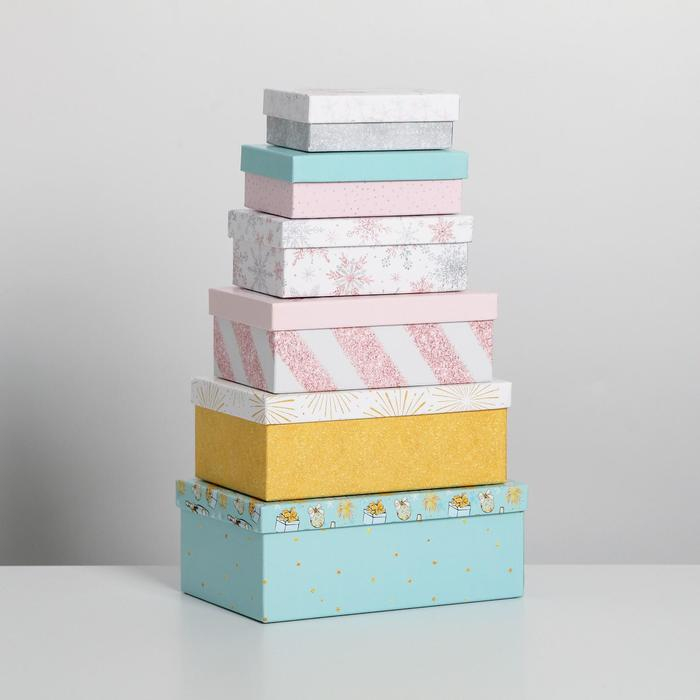 Набор подарочных коробок 10 в 1 &laquo;Стильный&raquo;, 12 х 7 х 4 - 32.5 х 20 х 12.5 см, Новый год