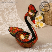 Конфетница &laquo;Лебедь&raquo;, хохлома