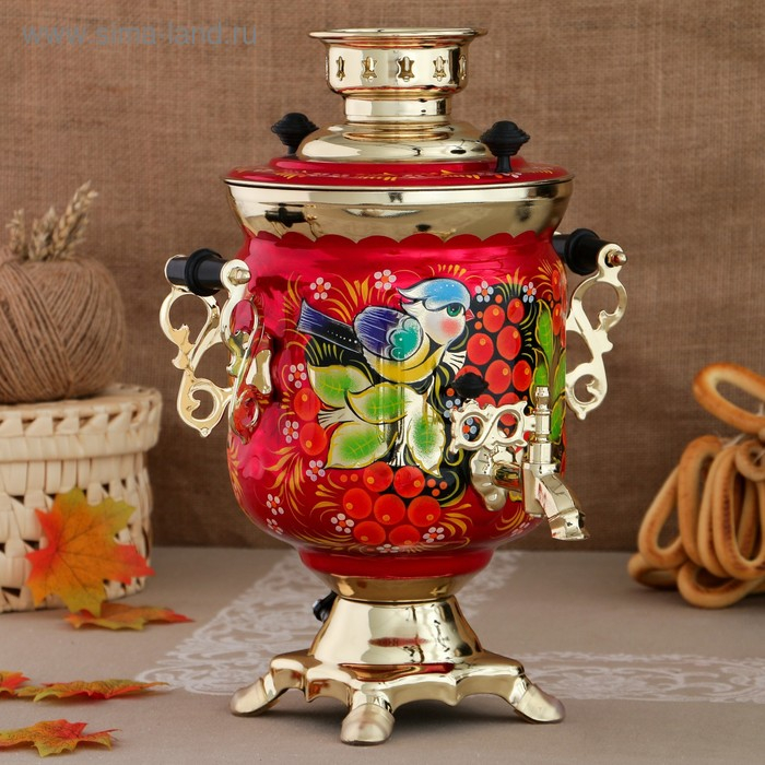 Самовар &laquo;Рябина&raquo;, банка, 3 л, электрический