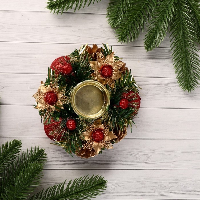 Подсвечник на одну свечу Подсвечник на одну свечу "Грациозо" с цветочками, 13 см