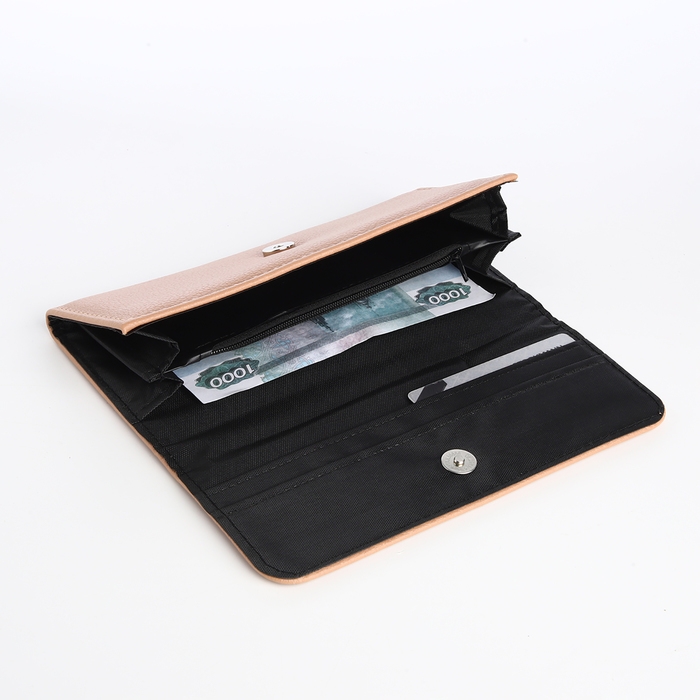 Кошелёк женский на магните, цвет бежевый Кошелёк женский на магните, цвет бежевый