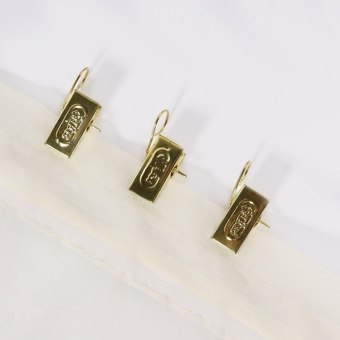 Зажим для штор, 32 &times; 11 мм, 20 шт, цвет золотой