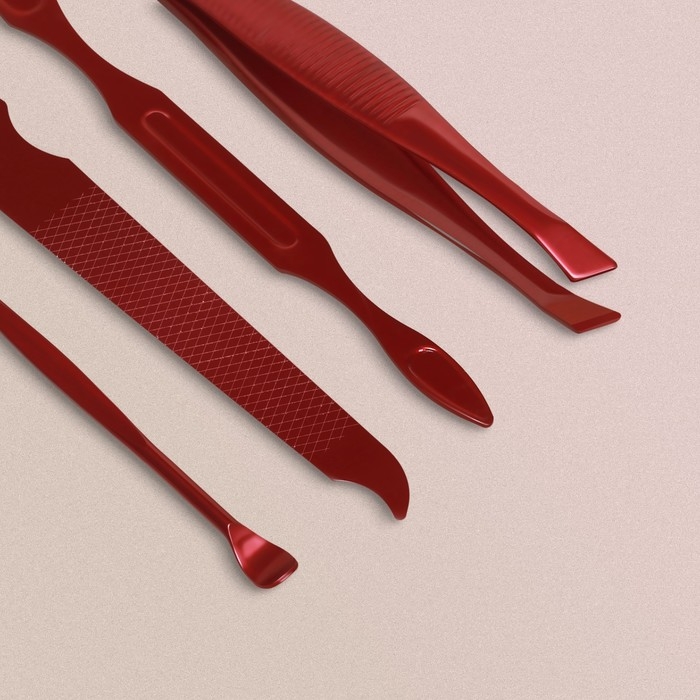 Набор маникюрный, 7 предметов, в футляре, цвет бежевый Набор маникюрный, 7 предметов, в футляре, цвет бежевый