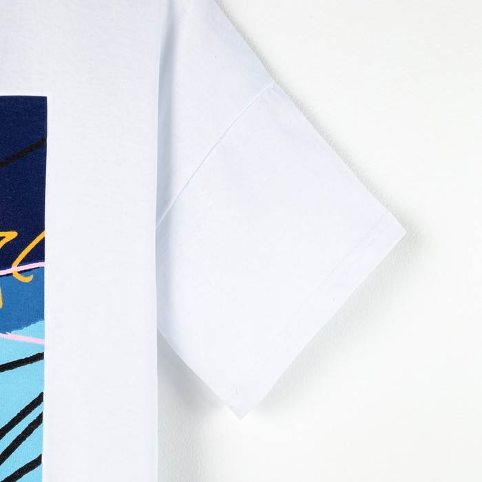 Футболка детская MINAKU Colors, цвет белый/голубой, рост 116 Футболка детская MINAKU Colors, цвет белый/голубой, рост 116