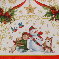 Скатерть новогодняя круглая Этель "Новогодние игрушки" d = 160 см, 100 % хлопок