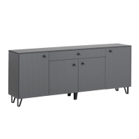 Комод Оливия, 2000х426х830, Графит/Графит Софт МДФ Комод Оливия, 2000х426х830, Графит/Графит Софт МДФ