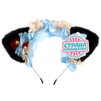 Карнавальный ободок «Ушки аниме», цвет голубой Карнавальный ободок «Ушки аниме», цвет голубой