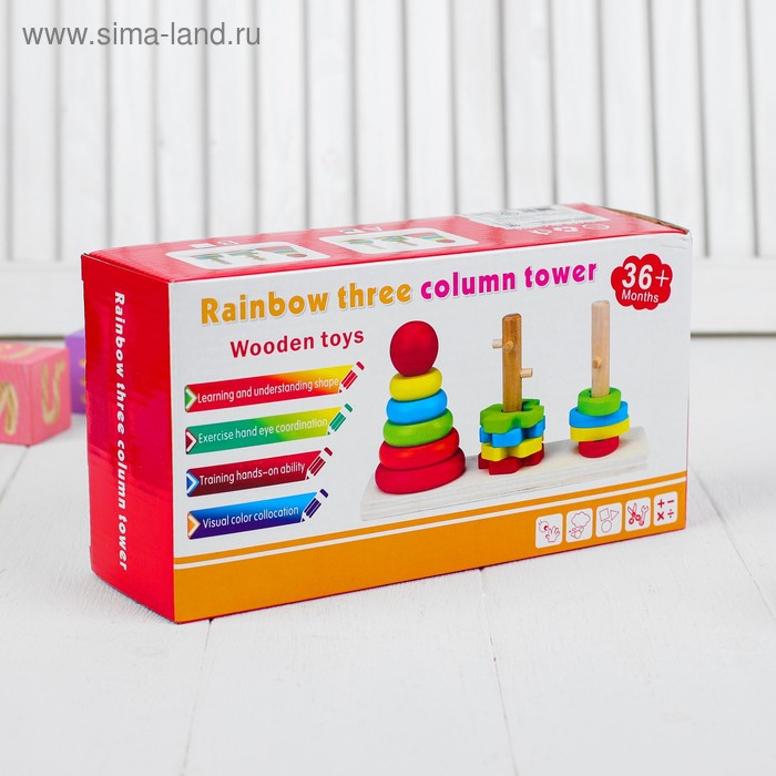 Пирамидка логическая &laquo;Цветочки и кружочки&raquo;