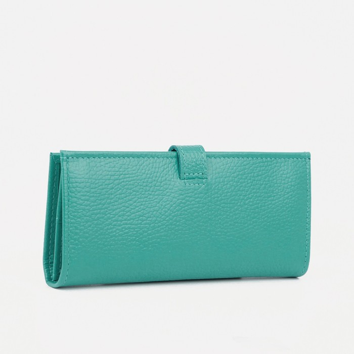Кошелёк женский на кнопке, цвет бирюзовый